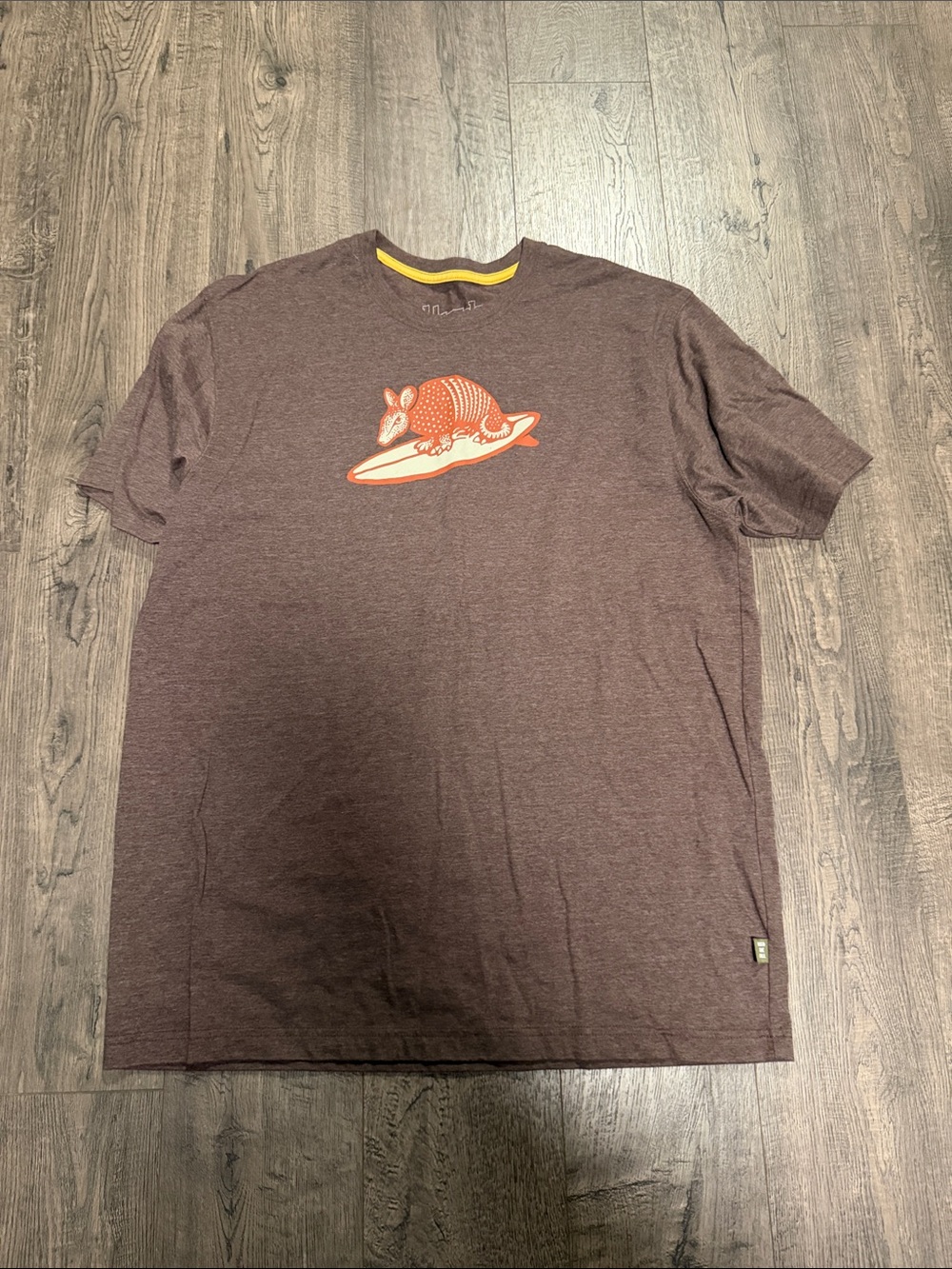 Howler Brothers Brown Short-Sleeve Tee with Orange Armadillo Graphic
